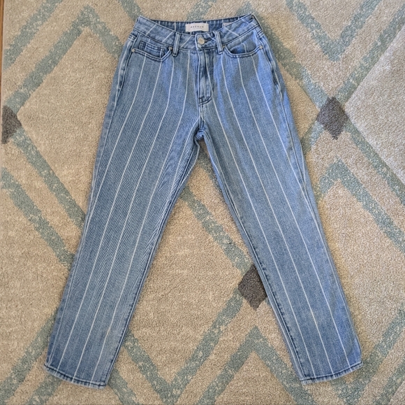 Pacsun Window Pane Striped Mom Jeans, Size 22 - Picture 2 of 3